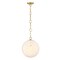 Designers Fountain Wine Flower 60 Watt 1-Light Brushed Gold Glam Pendant Light with White Art Glass Shade D329M-14P-BG - alternate 5